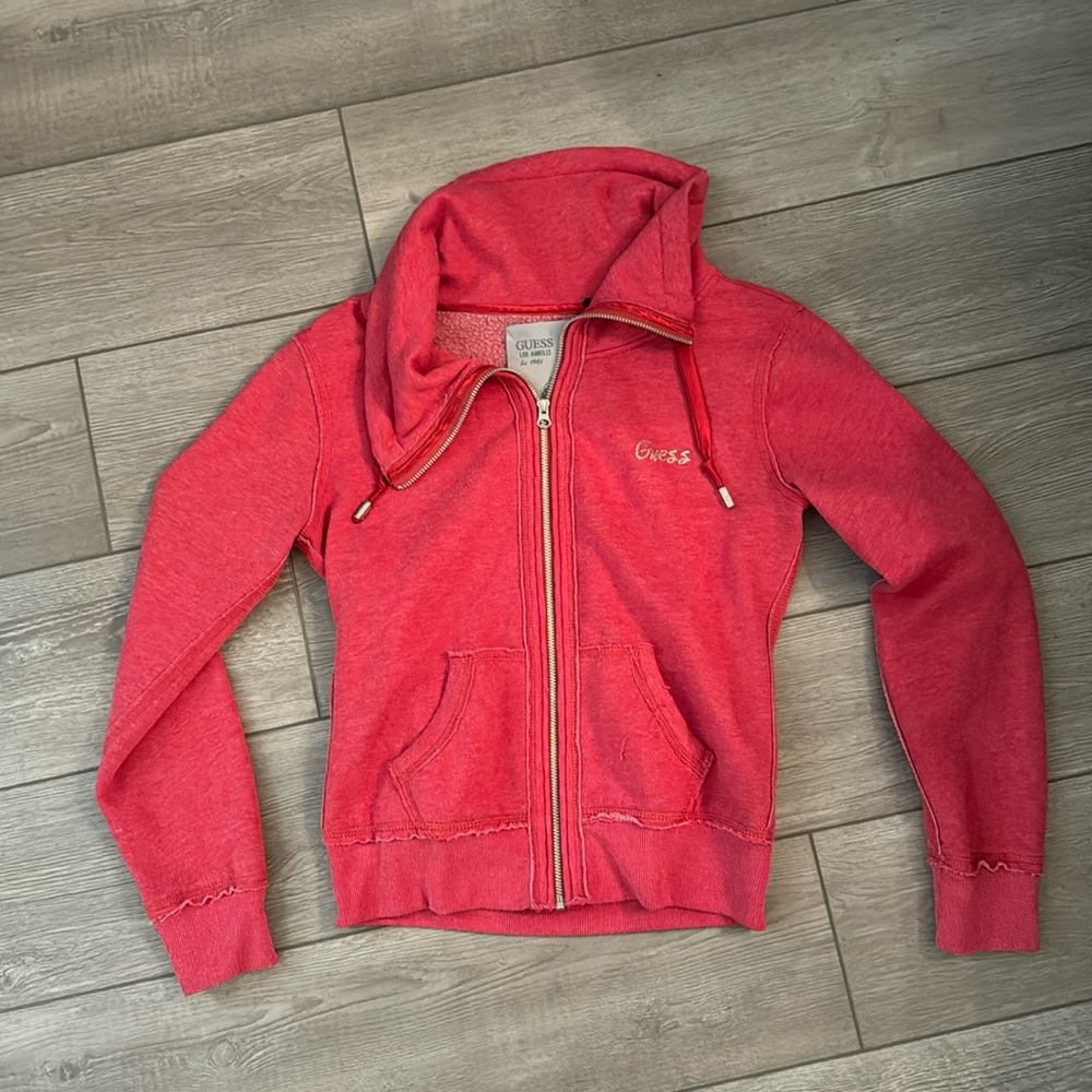 Guess Red Zip up Jacket! ❤️ super cute Large